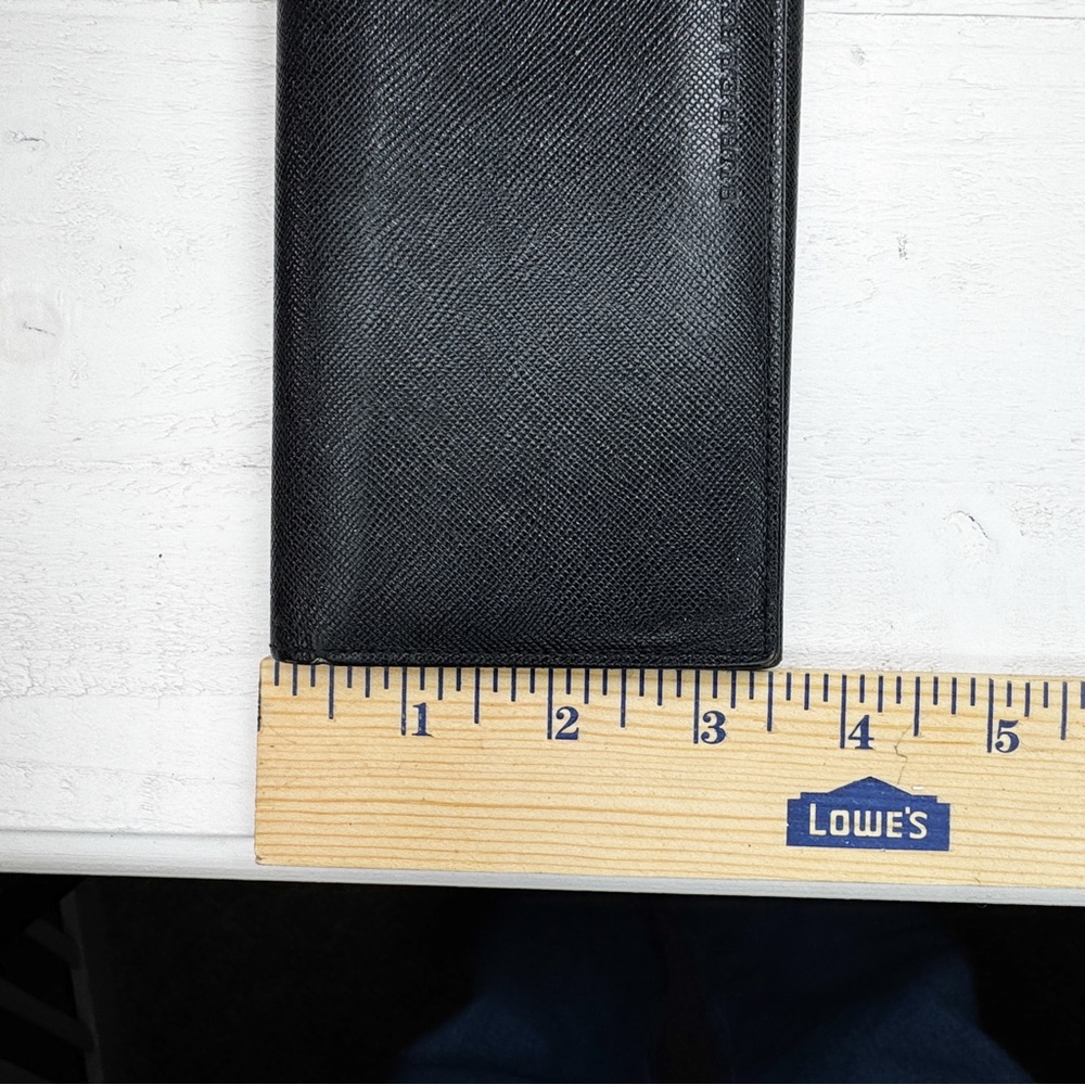 Burberry Black Leather Long Wallet Nova Check Interior Bifold Continental - Picture 8 of 8